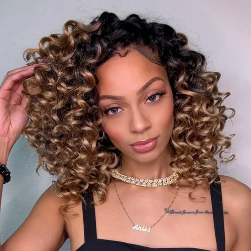 Miniatura 24 de Cabello de ganchillo con ondas oceánicas, 12 pulgadas, 8 paquetes de 3 tonos, cabello rizado de longitud media, rizado y ondulado profundo