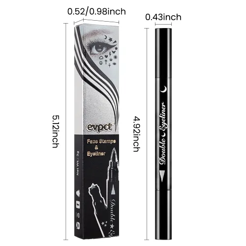 Miniatura 6 de evpct 1 Pieza Sello de Delineadores de Ojos Alados Color Negro, Sellos Faciales de Lunas Negras Maquillaje Delineador de Ojos Juego de Herramientas