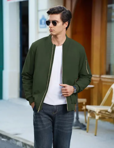 Miniatura 3 de CRYSULLY Chaqueta para hombre Otoño Invierno Espesar Cortavientos Chaquetas Bomber Abrigos Acolchados