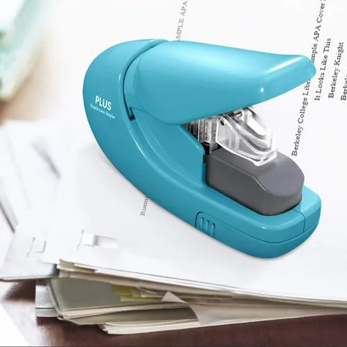 Miniatura 5 de Plus Paper Clinch - Engrapadora compacta sin grapas, color azul turquesa