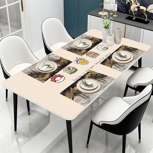 Miniatura 7 de Juego de 6 manteles individuales de mármol negro y dorado, lavables para mesa de cocina, comedor, resistentes al calor, para decoración de fiestas