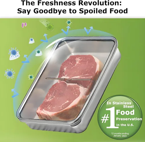 Miniatura 4 de Contenedor de Tocino para Nevera, 1 Paquete de Contenedores Herméticos de Carne para Delicatessen de Acero Inoxidable 304 con Tapas para Nevera