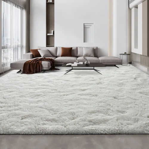 Miniatura 28 de Deerhoo - Alfombra de área, estilo shag, 4 x 6 pies, con teñido anudado, alfombra mullida y ultrasuave para sala de estar, alfombra de pelo