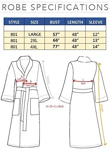Miniatura 5 de MONARCH Chamois - Bata de microfibra tipo kimono para hotel, ligera, absorbente, suave, para spa, ciprés