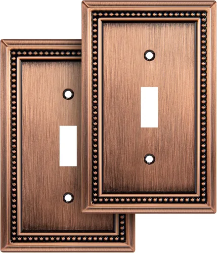 Miniatura 69 de Henne Bery Sunken Pearls - Placa de pared decorativa resistente para interruptor, cubierta para tomacorrientes (doble dúplex, níquel satinado)