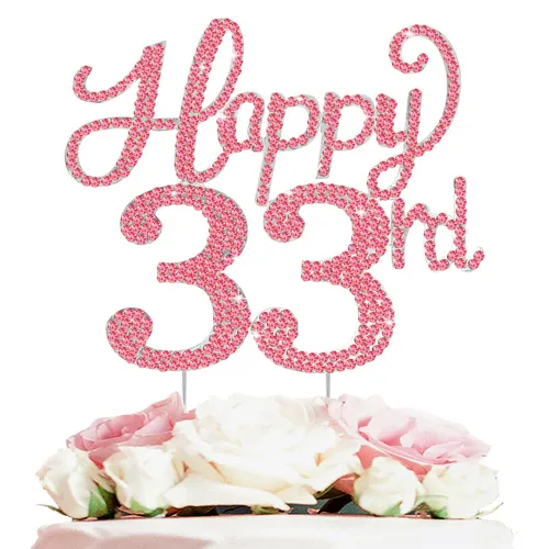 Miniatura 124 de LASKYER Decoración de feliz cumpleaños número 10, decoración de pastel de diamantes de imitación dorados de 10º cumpleaños – Letrero de metal