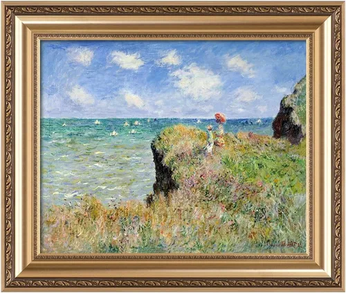 Miniatura 34 de IPIC - Reproducción artística de los lirios de agua de Claude Monet 1906, impresiones giclée coinciden con el marco dorado clásico, arte de pared