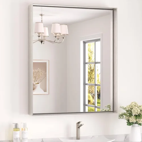 Miniatura 65 de Keonjinn - Espejo rectangular con marco negro para baño de 40 x 30 pulgadas, espejo de pared para sobre el lavabo, espejos de tocador de metal