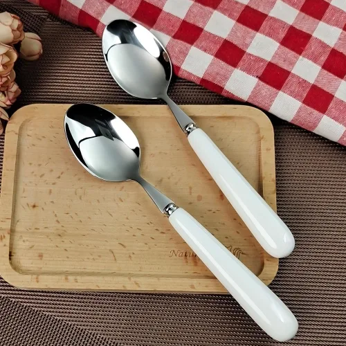 Miniatura 8 de MEIYAHOME 3 cucharas de cena fina de acero inoxidable 18/10 con borde redondo, cuchara de postre SUS304, 3