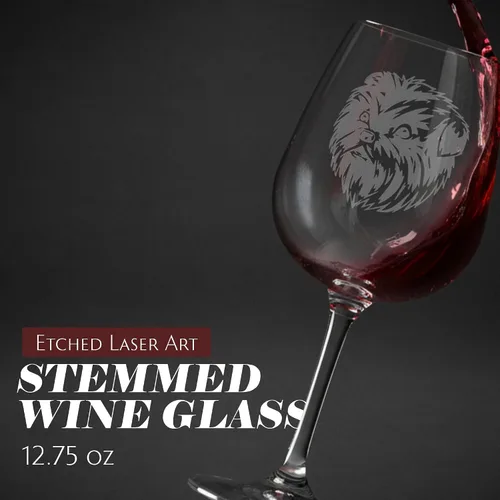 Miniatura 2 de Copa de vino de 12.75 onzas con diseño de perro grabado , A