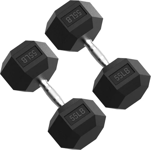 Miniatura 13 de PAPABABE HEX Juego de Mancuernas 2.5-125lb, Mancuernas de Gimnasio en Casa con Revestimiento de Goma, Mancuernas de Pesas para Ejercicio y Fitness