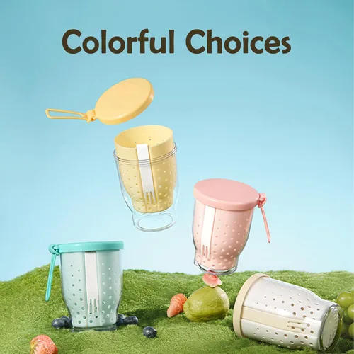 Miniatura 2 de Vasos de frutas de viaje de 25 onzas para automóvil, taza de almacenamiento de ensalada de frutas con tenedor y tapas, recipientes reutilizables a
