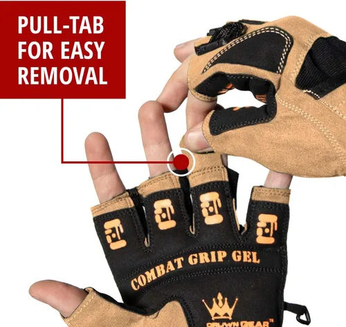 Miniatura 4 de Crown Gear Guantes de levantamiento de pesas para entrenamiento de entrenamiento Crossfit, guantes de fisicoculturismo para hombres o mujeres, lo