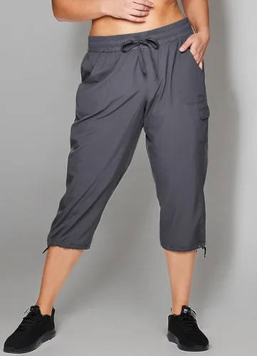 Miniatura 7 de RBX Active - Pantalón capri para mujer, talla grande, ligero, tejido, con cordón, estilo cargo
