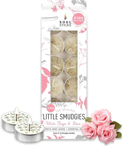 Miniatura 18 de SOUL STICKS Paquete de 12 velas Little Smudgies para limpieza de casa, meditación, curación de chakras, fabricadas con cristales y hierbas