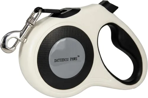 Miniatura 12 de Correa retráctil para perro, cinta de nailon fuerte de 16 pies, puntada reflectante para caminar por la noche, freno con una sola mano, mango Negro