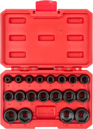 Miniatura 10 de TEKTON Juego de dados de impacto de 6 puntos profundos de 3/8 pulgadas, 15 piezas (1/4-1 pulg.) - Estuche SID91301