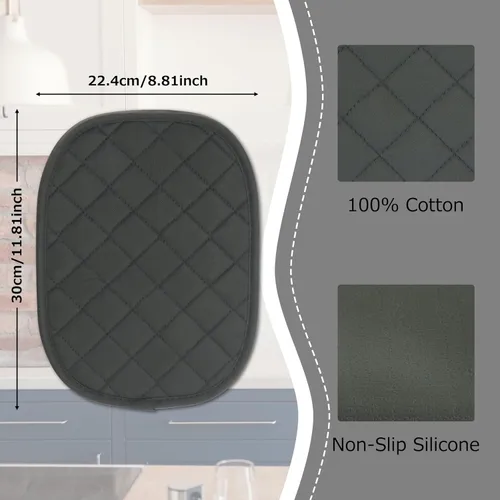 Miniatura 2 de Goldmeet Soporte para ollas de silicona de gran tamaño, 12 pulgadas de largo, 500 ℉ resistente al calor, agarre antideslizante, lavable a máquina