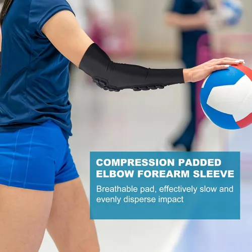 Miniatura 4 de Codera acolchada de compresión para deportes, paquete de 2 almohadillas anticolisión para el antebrazo del brazo, protección anticolisión para fútbol