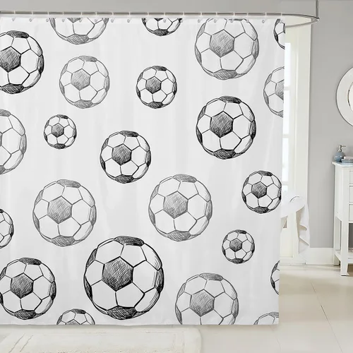 Miniatura 26 de Cortinas de ducha de vaquero occidental, cortinas de baño rústicas para niños, niñas y hombres, cortinas impermeables retro de estilo rústico con 12