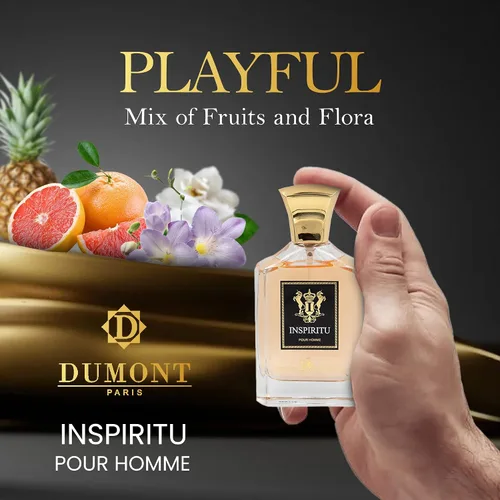 Miniatura 4 de Dumont INSPIRITU POUR HOMME – 3.4 oz – Perfume de lujo para hombres – Fragancia almizclada y masculina – Bruma de colonia de larga duración