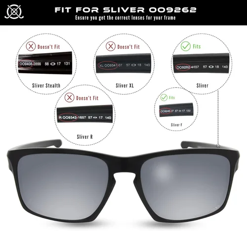 Miniatura 5 de SOLODAD Lentes de repuesto para lentes de sol Oakley Sliver OO9262, 3 pares