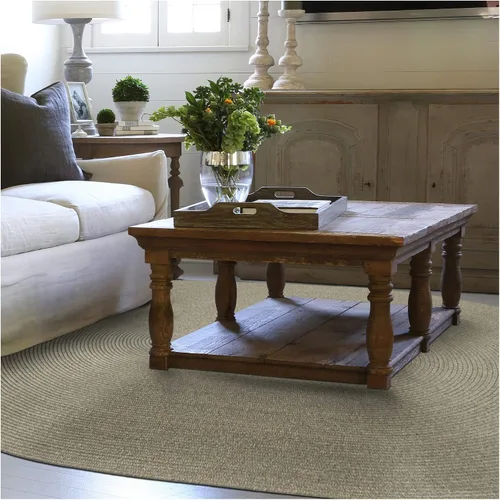 Miniatura 128 de Alfombra ovalada trenzada gris humo de 20 x 30 pulgadas, lavable para interiores y exteriores, decoración campestre para cocinas y entradas