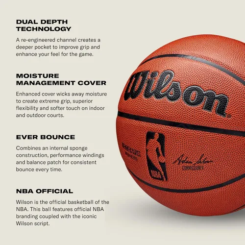 Miniatura 4 de WILSON Balones de baloncesto para interiores y exteriores auténticos de la NBA - Tamaño 3, tamaño 6 y tamaño 7