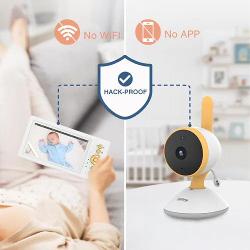 Miniatura 3 de Monitor de bebé sin WiFi, monitor de bebé de 5 pulgadas 720P HD con cámara y audio con batería de 30 horas de duración, monitor de cámara para bebé