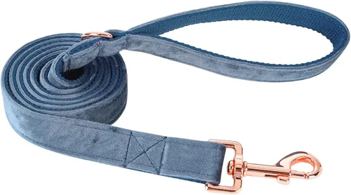 Miniatura 7 de ARING PET Correa para perro, correas de terciopelo para perro, collares a juego, hecha a mano, resistente correa de terciopelo negro para perros