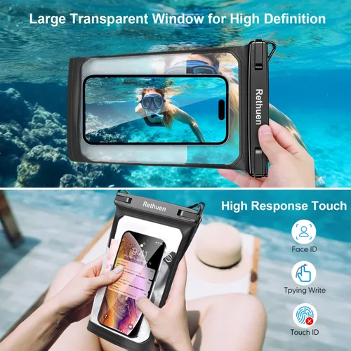Miniatura 5 de Bolsa flotante grande impermeable para teléfono, paquete de 2 bolsas secas para teléfono celular para iPhone 17, 16, 15, 14, 13 Pro Max, Galaxy S24