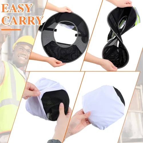 Miniatura 5 de SATINIOR 8 unidades de sombrero duro de ala completa para el sol, protección solar, protección para el cuello, polaina para el cuello, bufanda