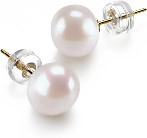 Miniatura 7 de PAVOI - Aretes de perlas AAA+ cultivadas de agua dulce, color blanco, oro de 14 quilates