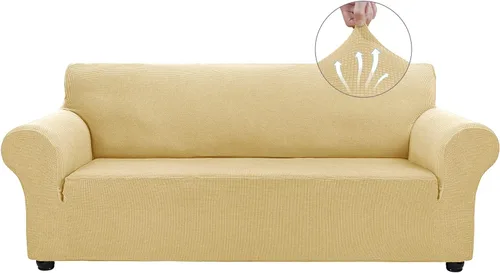 Miniatura 11 de Asnomy Fundas de sofá para sofá de 2 cojines, fundas elásticas para sofá biplaza, protector de mascotas, fundas de muebles para perros y gatos, tela