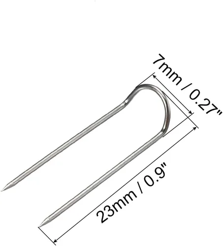 Miniatura 2 de PATIKIL U-Pins, paquete de 50 pines de horquilla de bloqueo de aguja de acero para costura de tela artesanal, color plateado