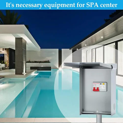 Miniatura 7 de briidea Panel de spa de 50 amperios con disyuntor GFCI de 3 polos y 50 amperios, impermeable IP 65, ideal para spas, jacuzzis, piscinas, hogar