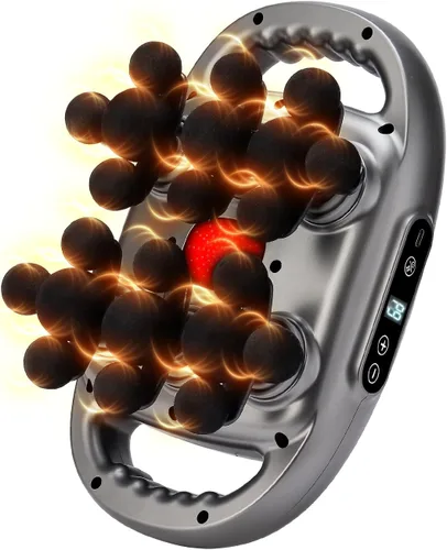 Pistola de masaje, masajeador de 22 cabezas para pies, espalda, cuello y hombros con modos y intensidades ajustables y múltiples, pistola de fascia
