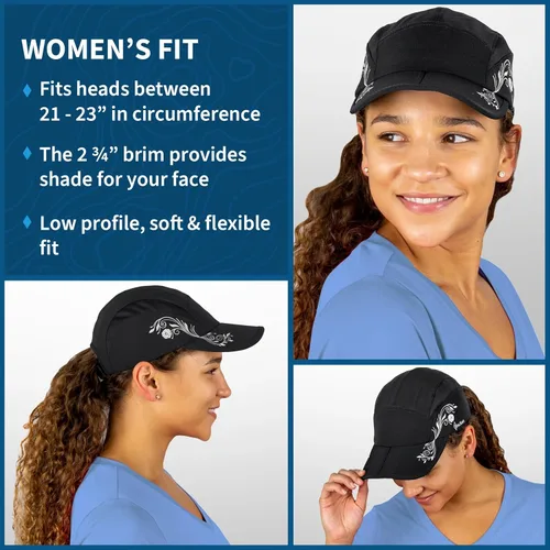 Miniatura 5 de TrailHeads Sombrero plegable para correr para mujer Gorra de verano con protección UV