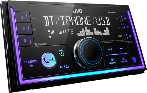 Miniatura 4 de JVC KW-SX88BT estéreo de coche Bluetooth de doble DIN con receptor multimedia digital y chasis poco profundo, pantalla de color variable, USB