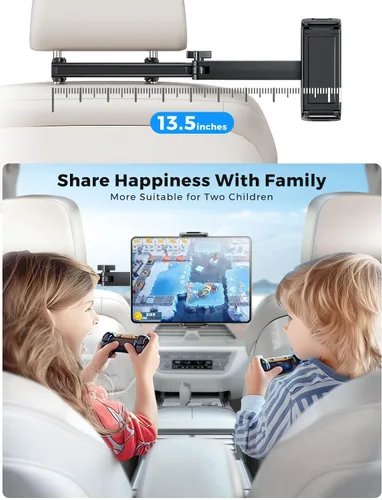 Miniatura 6 de eSamcore Soporte para iPad para asiento trasero de automóvil para niños, reposacabezas [brazo de extensión 3 en 1] soporte de tablet para automóvil