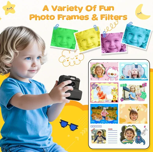 Miniatura 5 de Cámara de impresión instantánea para niños, cámara de impresión instantánea UHD de 48MP/2.5K, regalos de cumpleaños de Navidad para niñas y niños