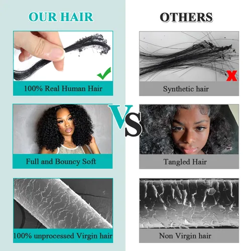 Miniatura 5 de Liang Dian Paquetes Rizados de Cabello Humano 8 8 10 10 Pulgadas Paquetes Kinkycurly de Cabello Humano para Mujeres Negras 100% Sin Procesar Cabello