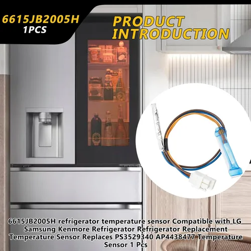 Miniatura 2 de 6615JB2005H Sensor de temperatura del refrigerador compatible con LG, Samsung y Kenmore. El conjunto del sensor de descongelación sustituye a
