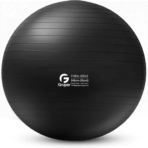 Miniatura 24 de Gruper Pelota de yoga y pilates, pelota de gimnasio de 4 tamaños para fitness, yoga, entrenamiento, embarazo y terapia física, bomba rápida