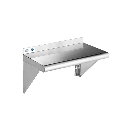 Miniatura 27 de ROCKPOINT Estante de acero inoxidable de 12 x 24 pulgadas, 250 libras, estantes comerciales de metal NSF para montaje en pared, estantería flotante