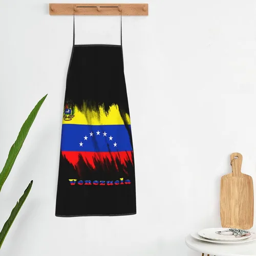 Miniatura 6 de Delantal de bandera venezolana para hombres y mujeres, ajustable, gran volumen, estampado, divertido, vintage, delantales para cocina
