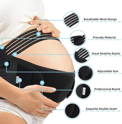 Miniatura 3 de GECONLE Cinturón de maternidad Cinturón de apoyo para embarazo, banda suave y transpirable, cinturón de apoyo abdominal para aliviar el dolor