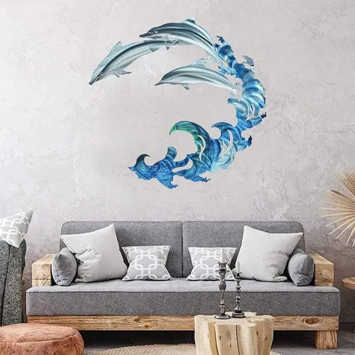 Miniatura 6 de JILIP Letreros de metal para pared, diseño de silueta de pared 3D, letreros decorativos de pared de playa, esculturas de pared para interiores