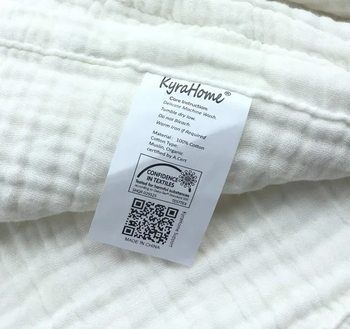 Miniatura 9 de Manta KyraHome de muselina 100 % orgánica para sofá, transpirable, súper suave, 100 % algodón, acogedora, ligera, cálida, suave, para todas