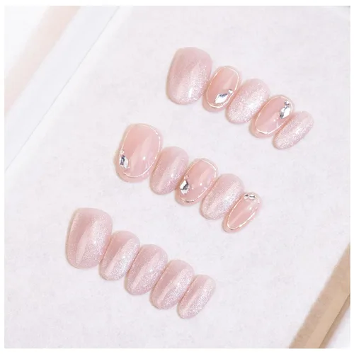 Miniatura 16 de LIGHT RAIN - Uñas a presión medianas con diseño de galaxia Andromeda, de lujo, reutilizables, de siete capas, con acabado UV, uñas postizas hechas a